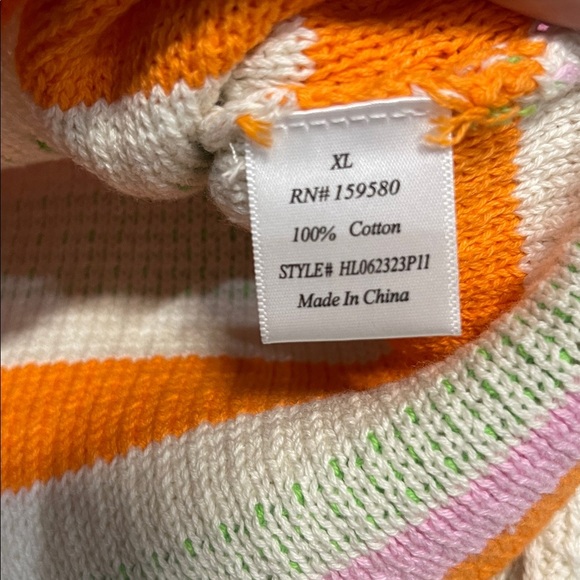 PINK LILY WOMENS KNIT SWEATER SQUARE NECK PINK GREEN XL - Picture 3 of 5